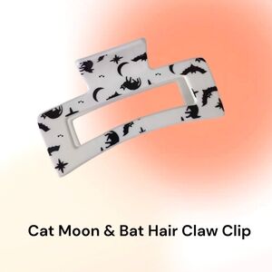 Cat Moon & Bat Hair Claw Clip